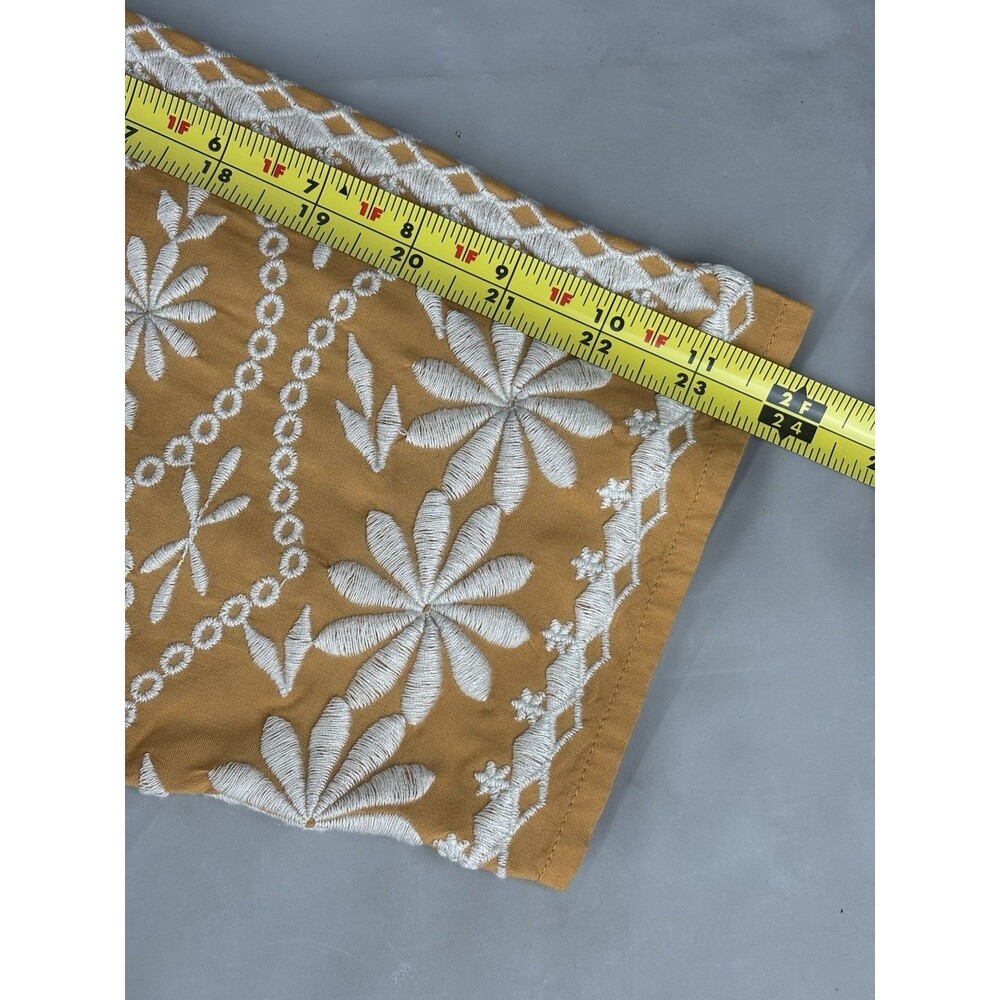 Sundance Mustard Yellow Embroidered Tunic Top Large Lined Boho Festival Coastal - Picture 5 of 12